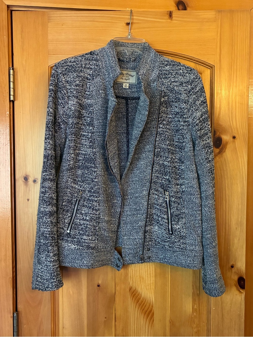 Lucky Brand Women’s Marled Knit Moto Sweater Jacket